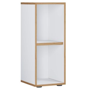 VCM NORDIC Salia B30 kontorbokhylle, m. 1 justerbar hylle - hvit og naturlig tre