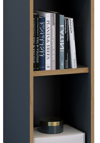 VCM NORDIC Salia B30 kontorbokhylle, m. 1 justerbar hylle - antrasittgr og naturlig tre