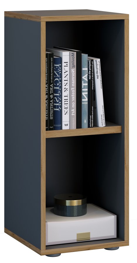 VCM NORDIC Salia B30 kontorbokhylle, m. 1 justerbar hylle - antrasittgr og naturlig tre