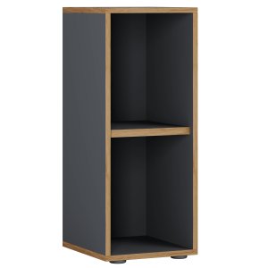 VCM NORDIC Salia B30 kontorbokhylle, m. 1 justerbar hylle - antrasittgr og naturlig tre