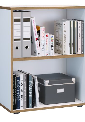 VCM NORDIC Salia B60 kontorhylle, m. 1 justerbar hylle - hvit og naturlig tre