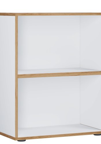 VCM NORDIC Salia B60 kontorhylle, m. 1 justerbar hylle - hvit og naturlig tre