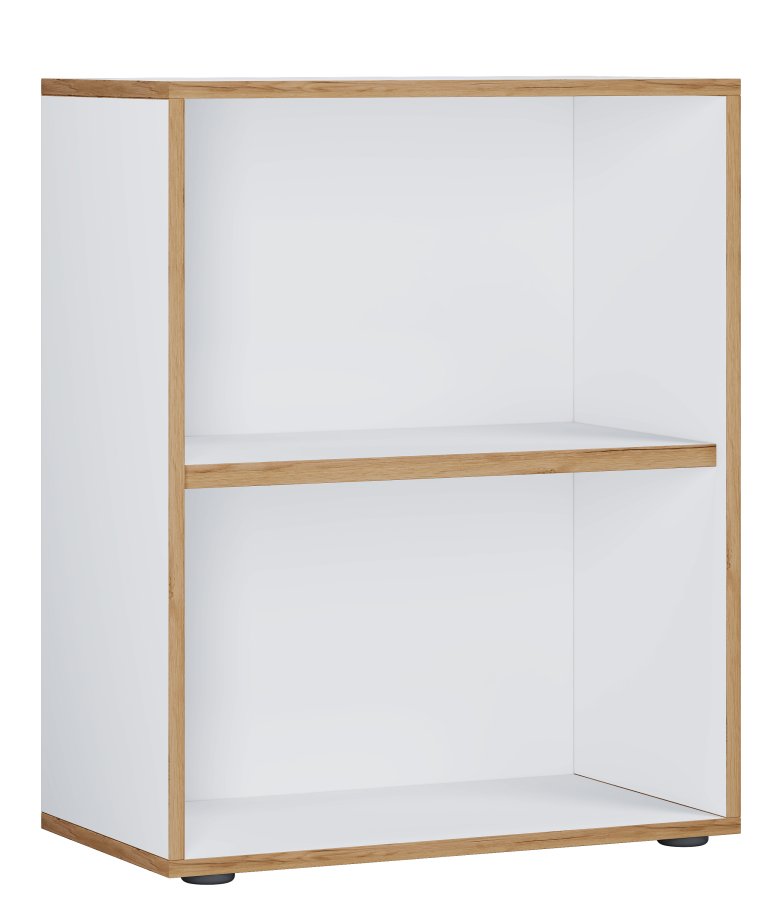 VCM NORDIC Salia B60 kontorhylle, m. 1 justerbar hylle - hvit og naturlig tre