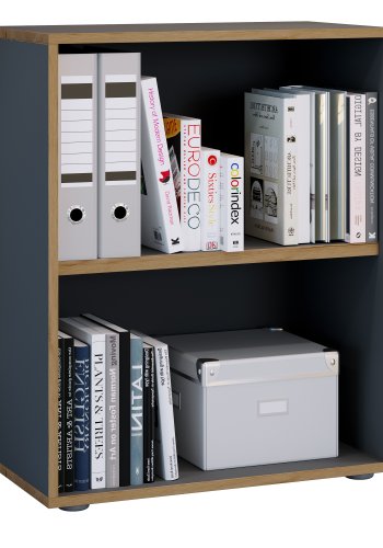 VCM NORDIC Salia B60 Büroregal, mit 1 verstellbaren Boden - Anthrazitgrau und Naturholz
