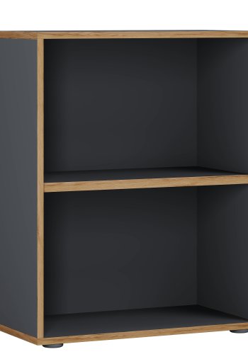 VCM NORDIC Salia B60 Büroregal, mit 1 verstellbaren Boden - Anthrazitgrau und Naturholz