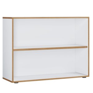 VCM NORDIC Salia B100 kontorbokhylle, m. 1 justerbar hylle - hvit og naturlig tre