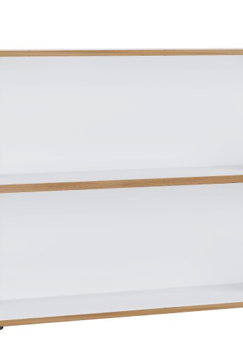 VCM NORDIC Salia B100 Büroregal, mit 1 verstellbaren Boden - Weiß und Naturholz