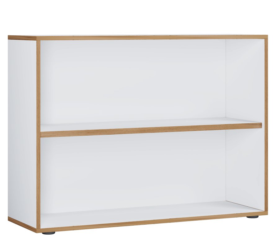 VCM NORDIC Salia B100 Büroregal, mit 1 verstellbaren Boden - Weiß und Naturholz