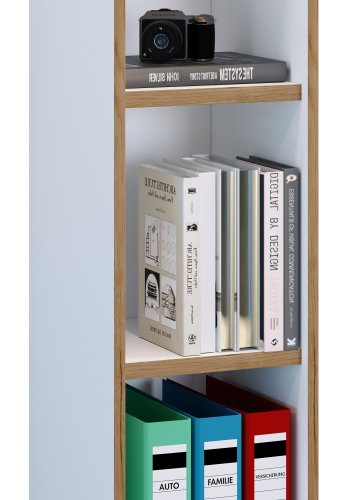 VCM NORDIC Salia B30 Büroregal, mit 2 verstellbaren Böden - Weiß und Naturholz