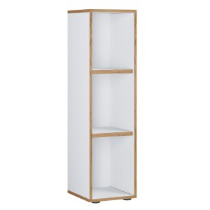 VCM NORDIC Salia B30 kontorbokhylle, m. 2 justerbare hyller - hvit og naturlig tre