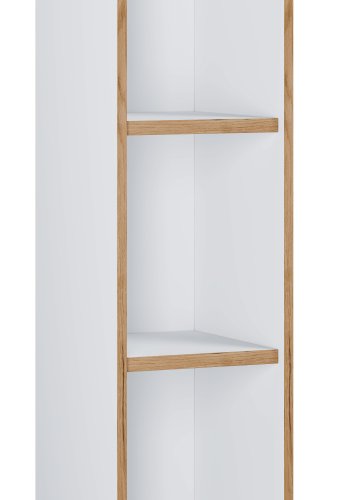 VCM NORDIC Salia B30 Büroregal, mit 2 verstellbaren Böden - Weiß und Naturholz