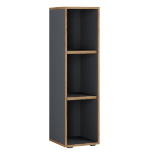 VCM NORDIC Salia B30 kontorbokhylle, m. 2 justerbare hyller - antrasittgr og naturlig tre