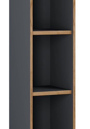 VCM NORDIC Salia B30 Büroregal, mit 2 verstellbaren Böden - Anthrazitgrau und Naturholz