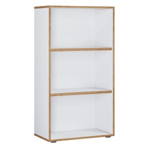 VCM NORDIC Salia B60 kontorhylle, m. 2 justerbare hyller - hvit og naturlig tre