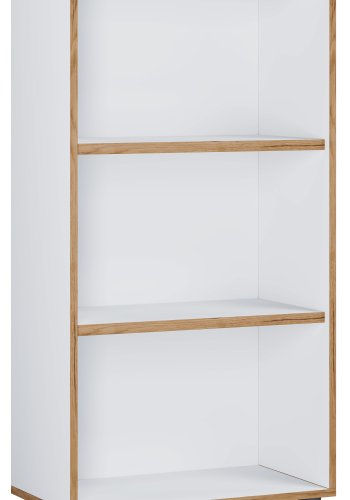 VCM NORDIC Salia B60 Büroregal, mit 2 verstellbaren Böden - Weiß und Naturholz