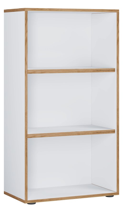 VCM NORDIC Salia B60 Büroregal, mit 2 verstellbaren Böden - Weiß und Naturholz