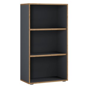 VCM NORDIC Salia B60 kontorhylle, m. 2 justerbare hyller - antrasittgr og naturlig tre