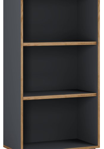 VCM NORDIC Salia B60 Büroregal, mit 2 verstellbaren Böden - Anthrazitgrau und Naturholz