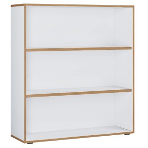 VCM NORDIC Salia B100 kontorbokhylle, m. 2 justerbare hyller - hvit og naturlig tre