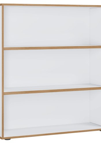 VCM NORDIC Salia B100 Büroregal, mit 2 verstellbaren Böden - Weiß und Naturholz