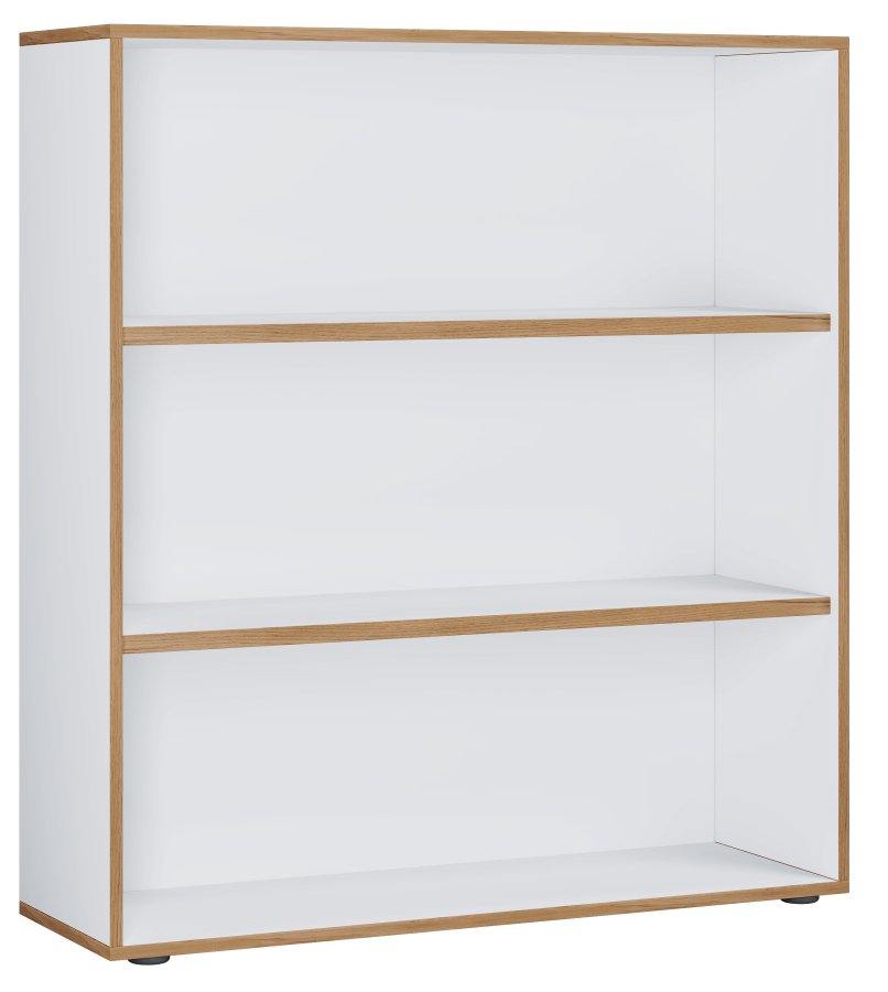 VCM NORDIC Salia B100 Büroregal, mit 2 verstellbaren Böden - Weiß und Naturholz