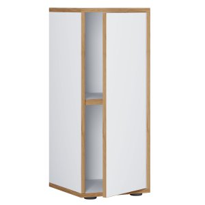 VCM NORDIC Salia B30 kontorbokhylle, m. 1 dr og 1 justerbar hylle - hvit og naturlig tre