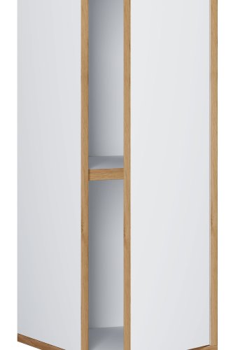 VCM NORDIC Salia B30 Büroregal, mit 1 Tür und 1 verstellbarem Boden - Weiß und Naturholz