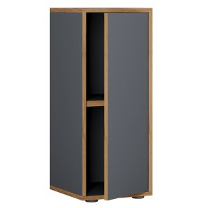 VCM NORDIC Salia B30 kontorbokhylle, m. 1 dr og 1 justerbar hylle - antrasittgr og naturlig tre