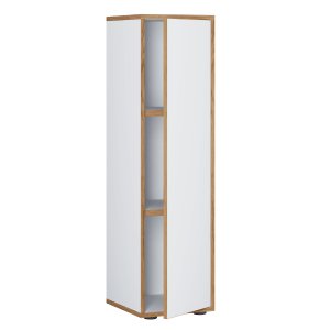 VCM NORDIC Salia B30 kontorbokhylle, m. 1 dr og 2 justerbare hyller - hvit og naturlig tre