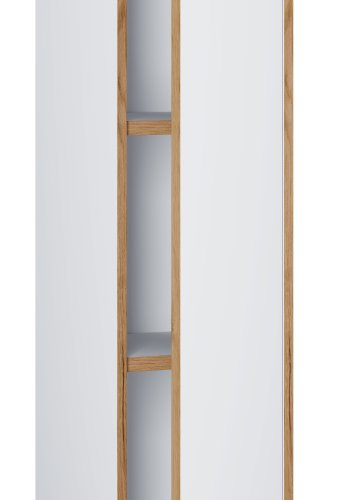 VCM NORDIC Salia B30 Büroregal, mit 1 Tür und 2 verstellbaren Böden - Weiß und Naturholz