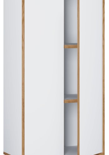 VCM NORDIC Salia B60 kontorbokhylle, med 2 drer og 2 justerbare hyller - hvit og naturlig tre