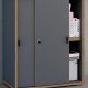 VCM NORDIC Salia B60 Büroregal, m. 2 Schiebetüren, Schloss, 1 verstellbarer Boden - Anthrazitgrau und Naturholz