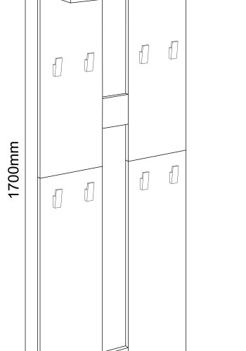 VCM NORDIC Salia L klesstativ, m. hattehylle og 8 kroker - hvit/natur tre