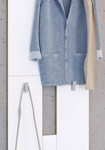 VCM NORDIC Salia M klesstativ, m. 6 kroker - hvit/naturlig tre