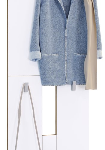 VCM NORDIC Salia M klesstativ, m. 6 kroker - hvit/naturlig tre