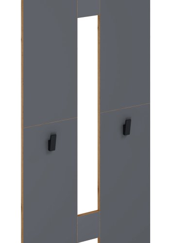 VCM NORDIC Salia M Garderobenständer, mit 6 Haken - Anthrazitgrau/Naturholz