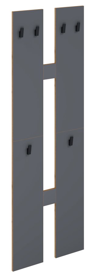 VCM NORDIC Salia M Garderobenständer, mit 6 Haken - Anthrazitgrau/Naturholz