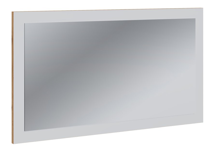 VCM NORDIC Salia Wandspiegel, rechteckig – Spiegelglas und Weiß/Naturholz (45x80)