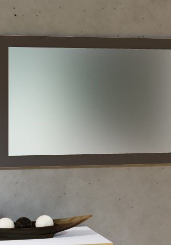 VCM NORDIC Salia Wandspiegel, rechteckig – Spiegelglas und Anthrazitgrau/Naturholz (45x80)