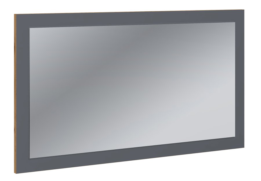 VCM NORDIC Salia Wandspiegel, rechteckig – Spiegelglas und Anthrazitgrau/Naturholz (45x80)