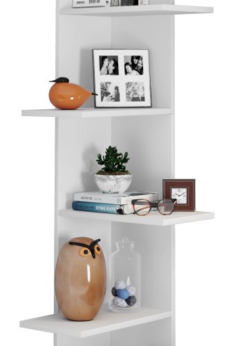 VCM NORDIC Balos XL Eckwandregal - weißes Holz