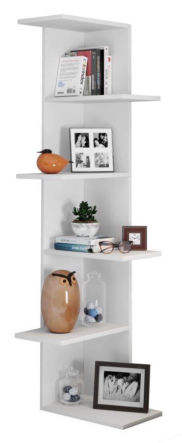 VCM NORDIC Balos XL Eckwandregal - weißes Holz