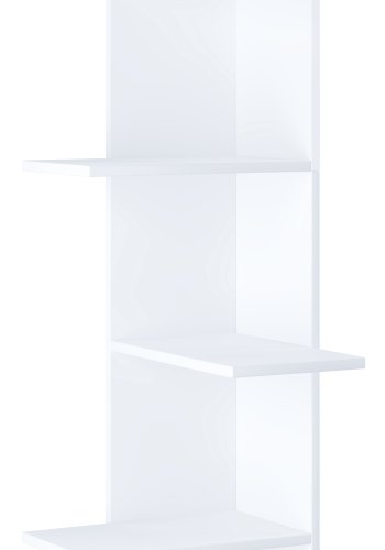 VCM NORDIC Balos XL Eckwandregal - weißes Holz