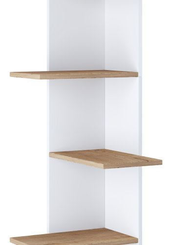 VCM NORDIC Balos XL Eckwandregal - Weiß/Naturholz