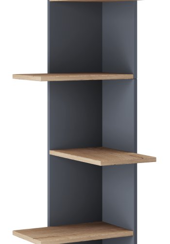 VCM NORDIC Balos XL Eckwandregal - Anthrazitgrau/Naturholz