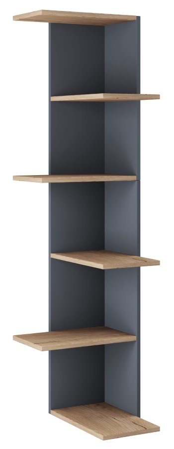 VCM NORDIC Balos XL Eckwandregal - Anthrazitgrau/Naturholz