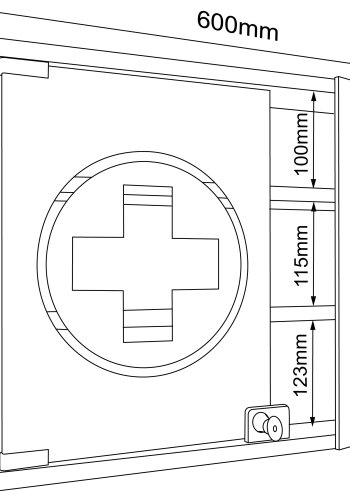VCM NORDIC Hustila M Medizinschrank, mit 2 abschließbaren Glastüren und 2 Einlegeböden – Holz weiß