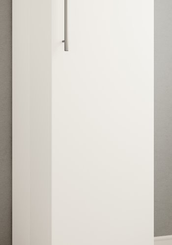 VCM NORDIC Engalo L bokhylle for CDer og DVDer, med ls, 1 dr og 10 hyller - hvitt tre