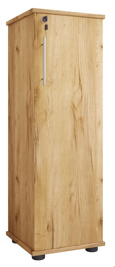 VCM NORDIC Engalo L bokhylle for CDer og DVDer, m. ls, 1 dr og 10 hyller - naturtre