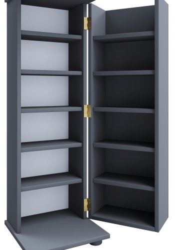 VCM NORDIC Engalo L bokhylla fr CD- och DVD-skivor, med ls, 1 drr och 10 hyllplan - antracitgrtt tr